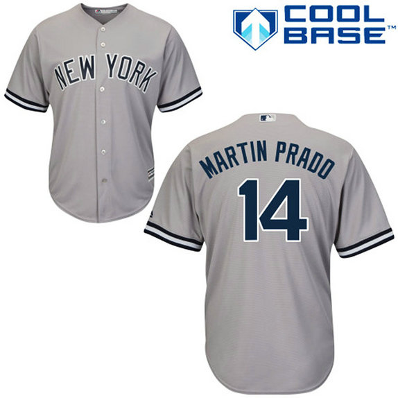 New York Yankees #14 Martin Prado Authentic Grey Away Jersey