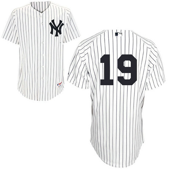 New York Yankees #19 Masahiro Tanaka Authentic White/Navy Blue Pinstripe Home Jersey