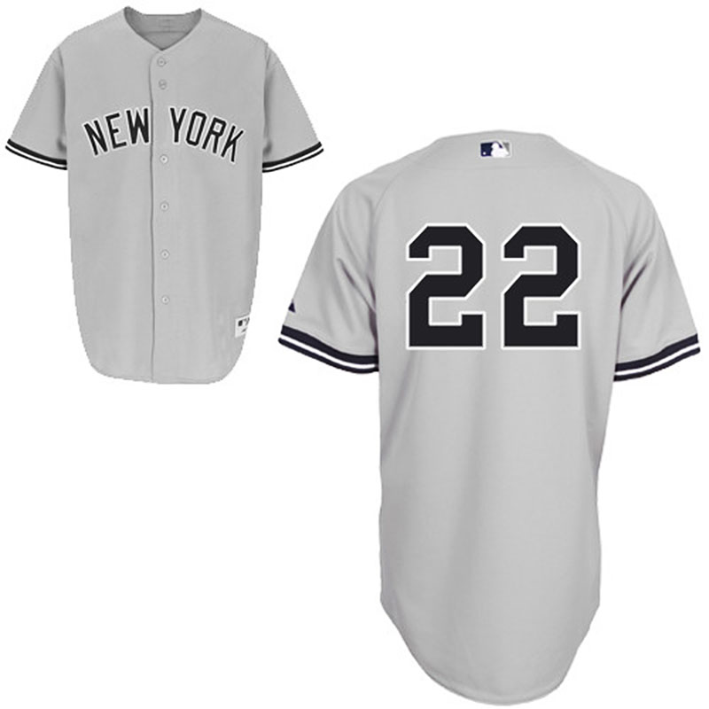 New York Yankees #22 Jacoby Ellsbury Authentic Grey Away Jersey