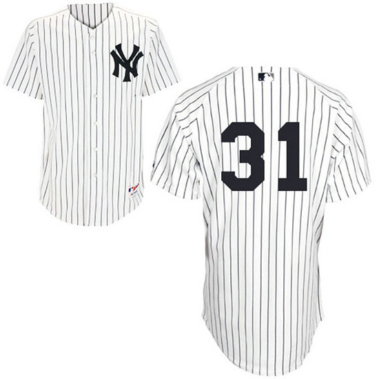 New York Yankees #31 Ichiro Suzuki Authentic White/Navy Blue Pinstripe Home Jersey New York Yankees #31 Ichiro Suzuki Authentic White/Navy Blue Pinstripe Home Jersey