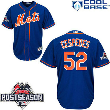 New York Mets #52 Yoenis Cespedes Blue Cool Base Alternate Home Jersey New York Mets #52 Yoenis Cespedes Blue Cool Base Alternate Home Jersey