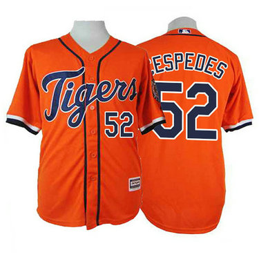 Detroit Tigers #52 Yoenis Cespedes Orange Jersey Detroit Tigers #52 Yoenis Cespedes Orange Jersey