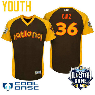 YOUTH 2016 All-Star National St. Louis Cardinals #36 Aledmys Diaz Brown Cool Base Jersey