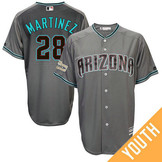 YOUTH J.D. Martinez #28 Arizona Diamondbacks 2017 Postseason Grey Cool Base Jersey YOUTH J.D. Martinez #28 Arizona Diamondbacks 2017 Postseason Grey Cool Base Jersey