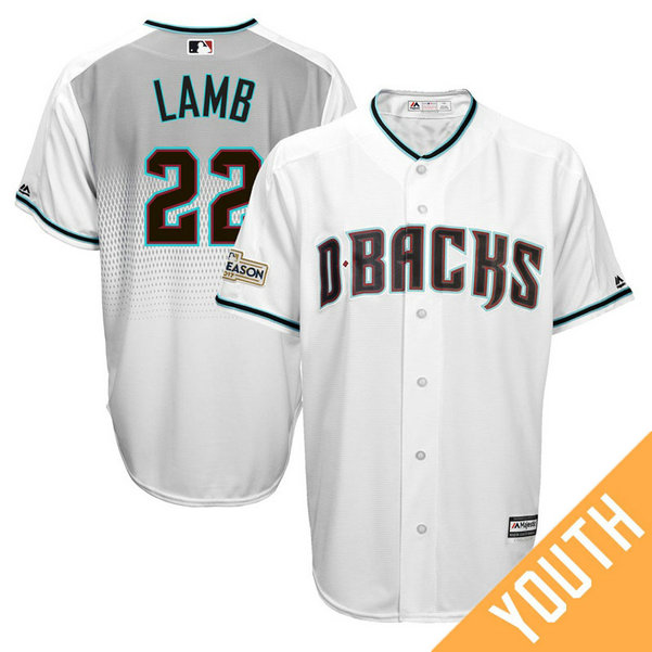 YOUTH Jake Lamb #22 Arizona Diamondbacks 2017 Postseason White Cool Base Jersey YOUTH Jake Lamb #22 Arizona Diamondbacks 2017 Postseason White Cool Base Jersey
