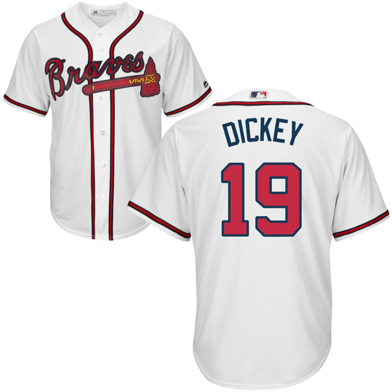 YOUTH Atlanta Braves #19 R.A. Dickey Home White Cool Base Jersey YOUTH Atlanta Braves #19 R.A. Dickey Home White Cool Base Jersey