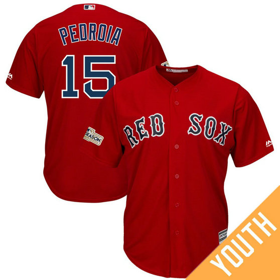 YOUTH Dustin Pedroia #15 Boston Red Sox 2017 Postseason Scarlet Cool Base Jersey YOUTH Dustin Pedroia #15 Boston Red Sox 2017 Postseason Scarlet Cool Base Jersey