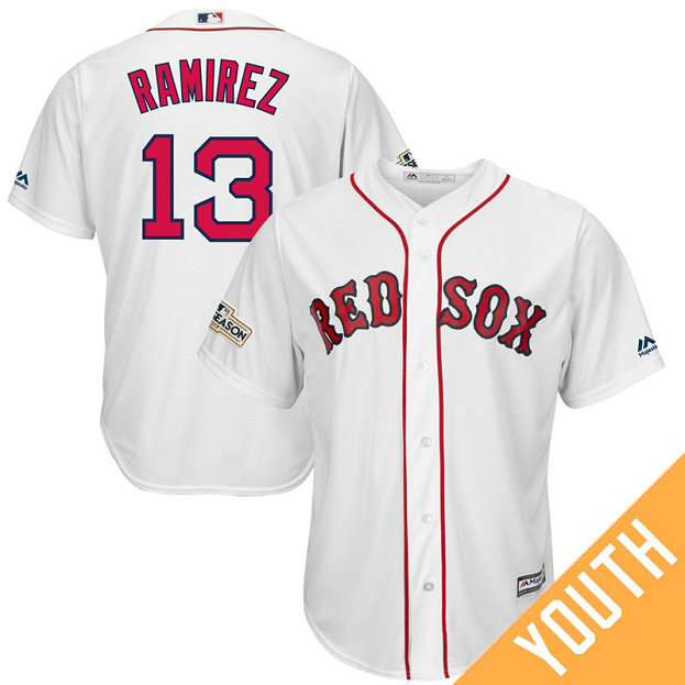 YOUTH Hanley Ramirez #13 Boston Red Sox 2017 Postseason White Cool Base Jersey YOUTH Hanley Ramirez #13 Boston Red Sox 2017 Postseason White Cool Base Jersey