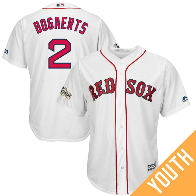 YOUTH Xander Bogaerts #2 Boston Red Sox 2017 Postseason White Cool Base Jersey YOUTH Xander Bogaerts #2 Boston Red Sox 2017 Postseason White Cool Base Jersey
