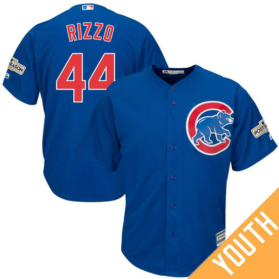 YOUTH Anthony Rizzo #44 Chicago Cubs 2017 Postseason Royal Cool Base Jersey YOUTH Anthony Rizzo #44 Chicago Cubs 2017 Postseason Royal Cool Base Jersey