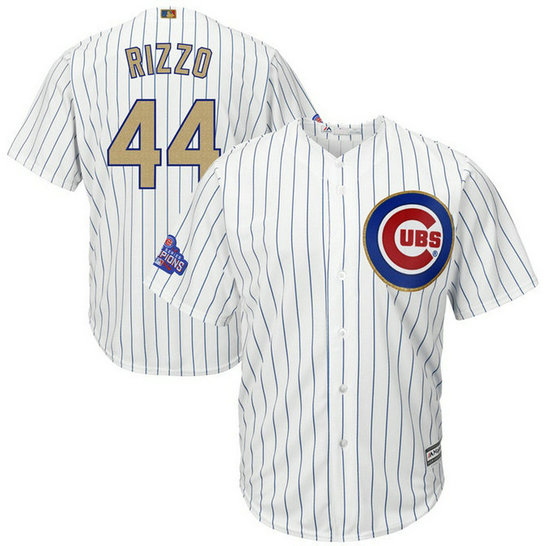 YOUTH Chicago Cubs #44 Anthony Rizzo Replica 2017 Gold Program Fashion White Cool Base Jersey YOUTH Chicago Cubs #44 Anthony Rizzo Replica 2017 Gold Program Fashion White Cool Base Jersey