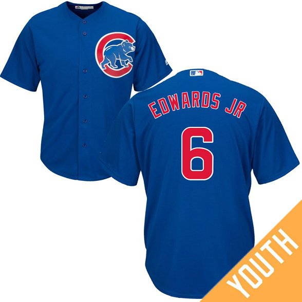 YOUTH Chicago Cubs #6 Carl Edwards Jr Alternate Royal Cool Base Jersey