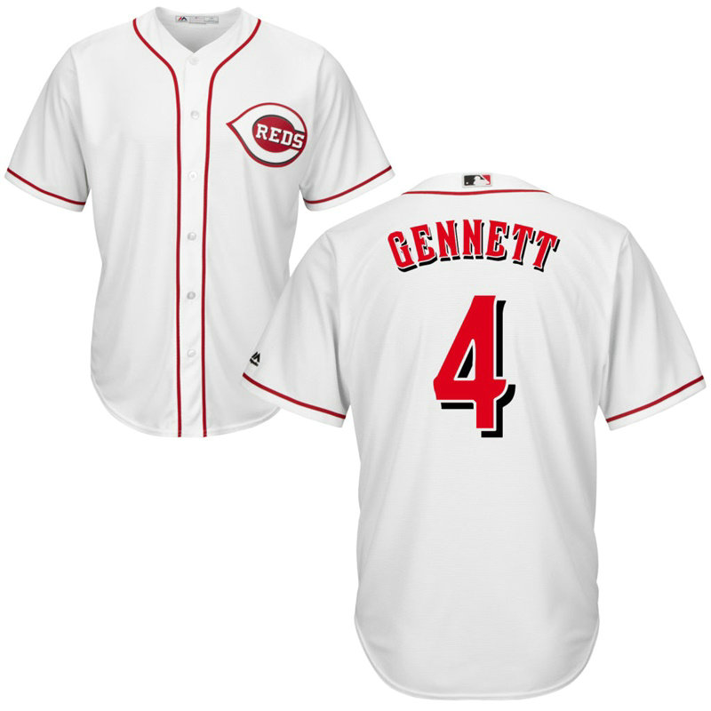 YOUTH Cincinnati Reds #4 Scooter Gennett Home White Cool Base Jersey