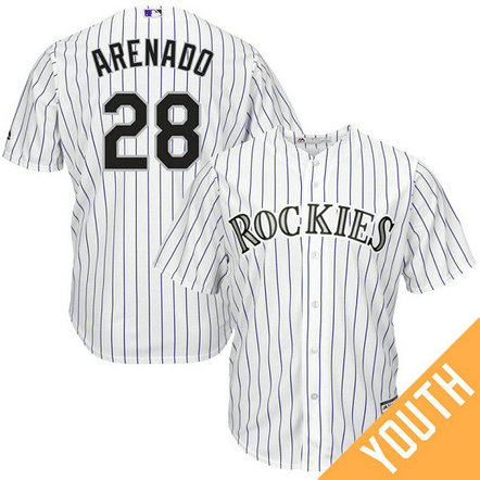 YOUTH Nolan Arenado #28 Colorado Rockies Home White Cool Base Jersey YOUTH Nolan Arenado #28 Colorado Rockies Home White Cool Base Jersey