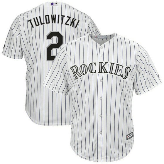 YOUTH Troy Tulowitzki #2 Colorado Rockies Home White Cool Base Jersey