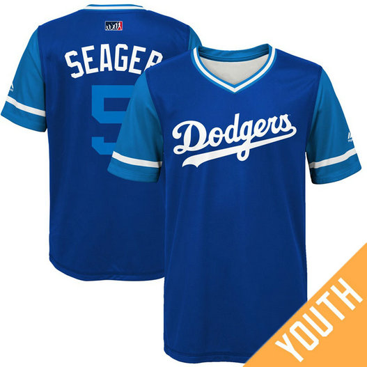 YOUTH Los Angeles Dodgers Corey Seager #5 Seager Royal Nickname 2017 Little League Players Weekend Jersey YOUTH Los Angeles Dodgers Corey Seager #5 Seager Royal Nickname 2017 Little League Players Weekend Jersey