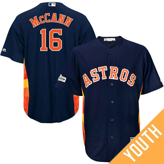 YOUTH Brian McCann #16 Houston Astros 2017 Postseason Navy Cool Base Jersey YOUTH Brian McCann #16 Houston Astros 2017 Postseason Navy Cool Base Jersey