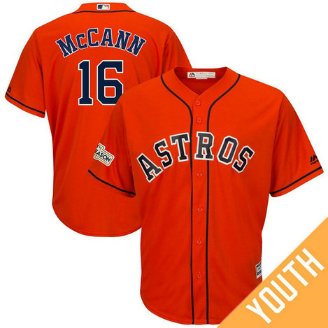 YOUTH Brian McCann #16 Houston Astros 2017 Postseason Orange Cool Base Jersey YOUTH Brian McCann #16 Houston Astros 2017 Postseason Orange Cool Base Jersey