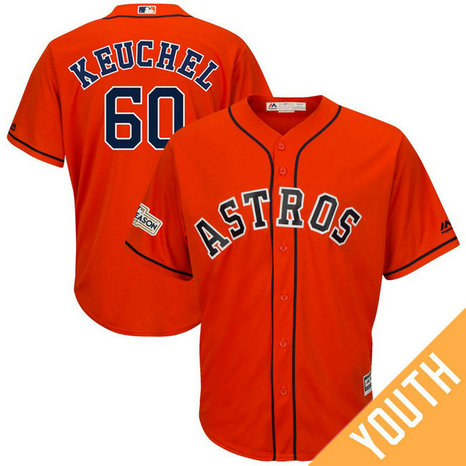 YOUTH Dallas Keuchel #60 Houston Astros 2017 Postseason Orange Cool Base Jersey YOUTH Dallas Keuchel #60 Houston Astros 2017 Postseason Orange Cool Base Jersey