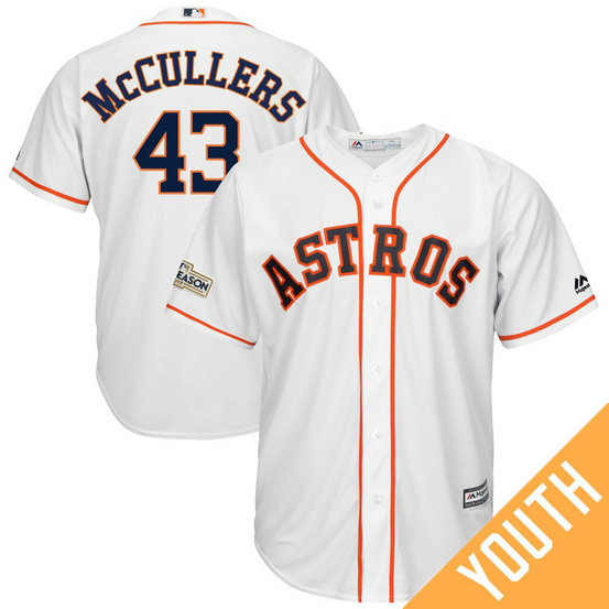 YOUTH Lance McCullers #43 Houston Astros 2017 Postseason White Cool Base Jersey