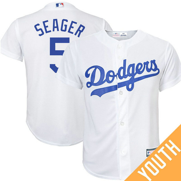 YOUTH Corey Seager #5 Los Angeles Dodgers Replica White Cool Base Jersey YOUTH Corey Seager #5 Los Angeles Dodgers Replica White Cool Base Jersey
