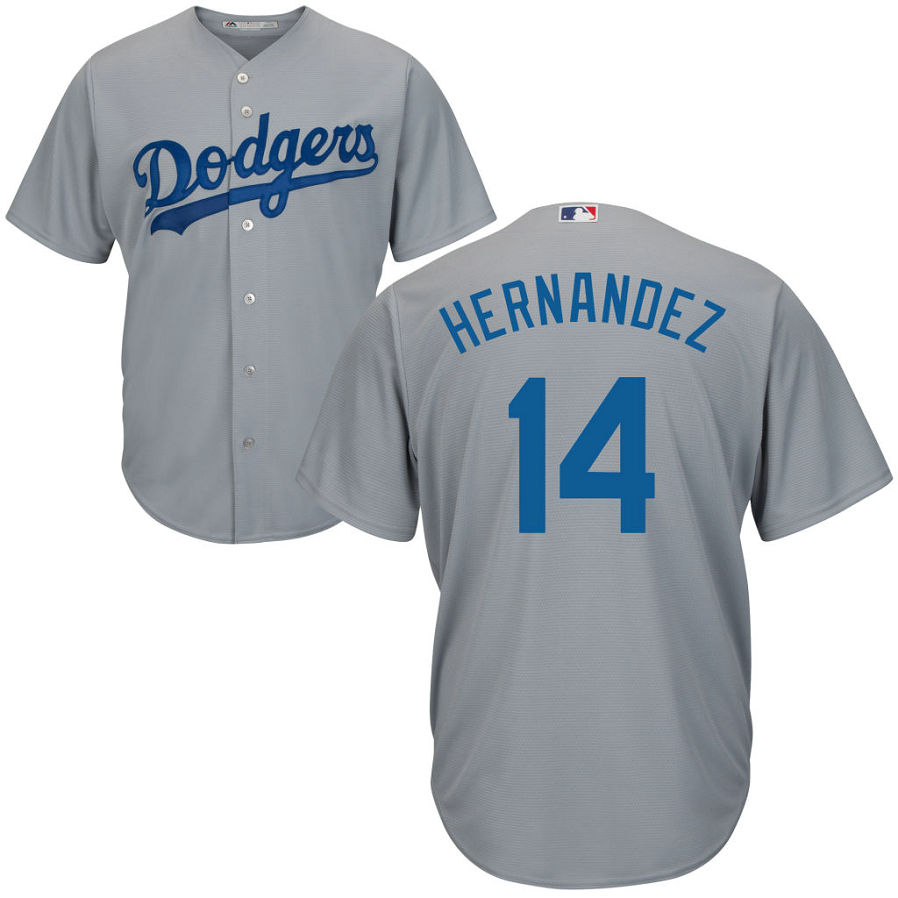 YOUTH Los Angeles Dodgers Enrique Hernandez #14 Road Grey Cool Base Jersey