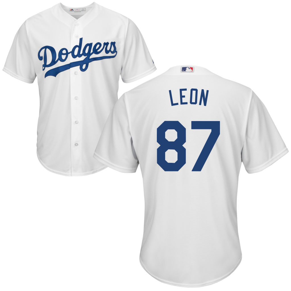 YOUTH Los Angeles Dodgers Jose De Leon #87 Home White Cool Base Jersey