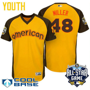 YOUTH 2016 All-Star American New York Yankees Andrew Miller #48 Yellow Cool Base Jersey YOUTH 2016 All-Star American New York Yankees Andrew Miller #48 Yellow Cool Base Jersey