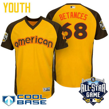 YOUTH 2016 All-Star American New York Yankees Dellin Betances #68 Yellow Cool Base Jersey