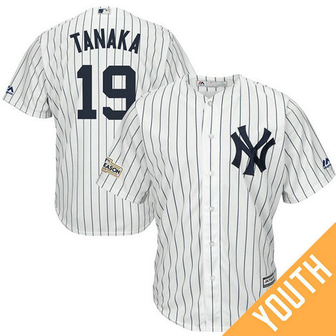 YOUTH Masahiro Tanaka #19 New York Yankees 2017 Postseason White Cool Base Jersey YOUTH Masahiro Tanaka #19 New York Yankees 2017 Postseason White Cool Base Jersey