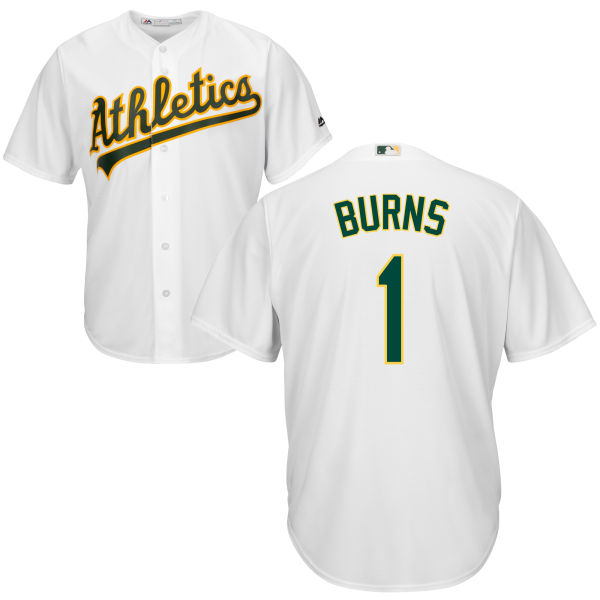 YOUTH Oakland Athletics Billy Burns #1 White Authentic Cool base Jersey