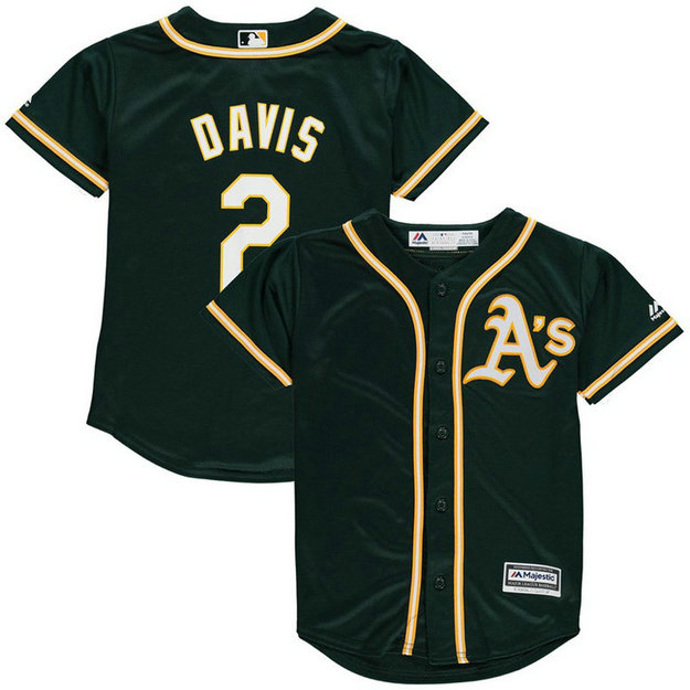 YOUTH Khris Davis #2 Oakland Athletics Alternate Green Cool Base Jersey YOUTH Khris Davis #2 Oakland Athletics Alternate Green Cool Base Jersey