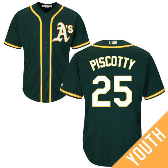 YOUTH Oakland Athletics #25 Stephen Piscotty Alternate Green Cool Base Jersey YOUTH Oakland Athletics #25 Stephen Piscotty Alternate Green Cool Base Jersey