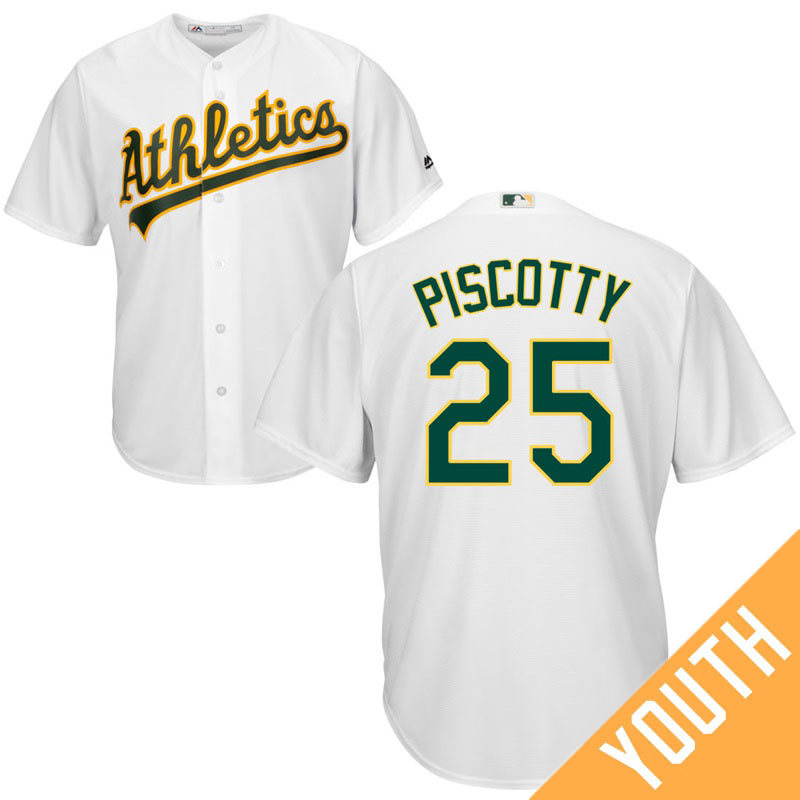 YOUTH Oakland Athletics #25 Stephen Piscotty Home White Cool Base Jersey YOUTH Oakland Athletics #25 Stephen Piscotty Home White Cool Base Jersey