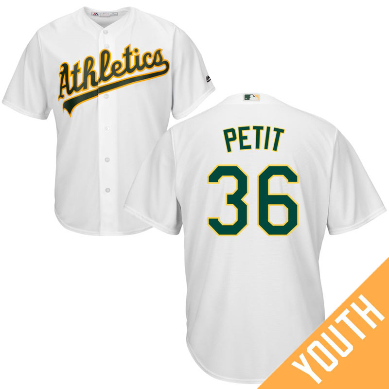 YOUTH Oakland Athletics #36 Yusmeiro Petit Home White Cool Base Jersey YOUTH Oakland Athletics #36 Yusmeiro Petit Home White Cool Base Jersey