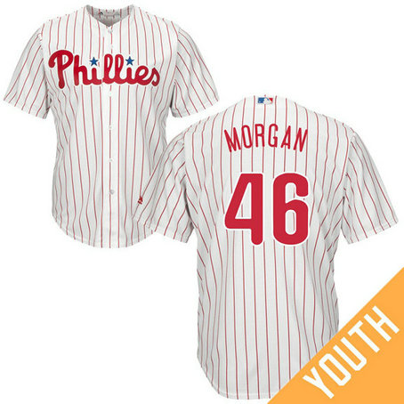 YOUTH Philadelphia Phillies #46 Adam Morgan Home White Cool Base Jersey YOUTH Philadelphia Phillies #46 Adam Morgan Home White Cool Base Jersey