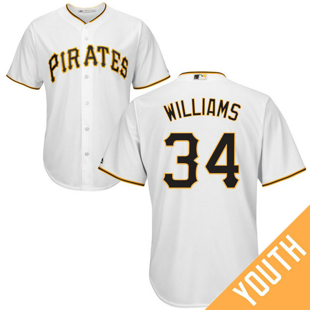 YOUTH Pittsburgh Pirates #34 Trevor Williams Home White Cool Base Jersey