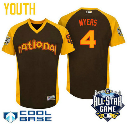 YOUTH 2016 All-Star National San Diego Padres Wil Myers #4 Brown Cool Base Jersey YOUTH 2016 All-Star National San Diego Padres Wil Myers #4 Brown Cool Base Jersey