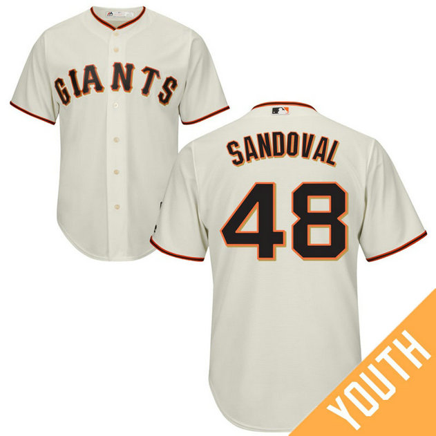 YOUTH San Francisco Giants #48 Pablo Sandoval Home Cream Cool Base Jersey YOUTH San Francisco Giants #48 Pablo Sandoval Home Cream Cool Base Jersey
