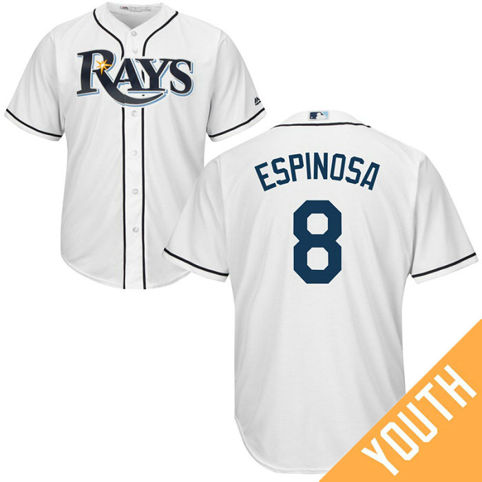 YOUTH Danny Espinosa #8 Tampa Bay Rays Home White Cool Base Jersey YOUTH Danny Espinosa #8 Tampa Bay Rays Home White Cool Base Jersey