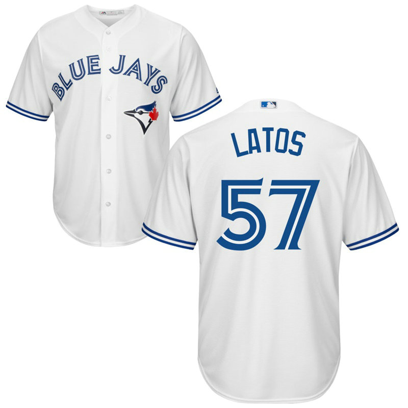 YOUTH Toronto Blue Jays #57 Mat Latos Home White Cool Base Jersey