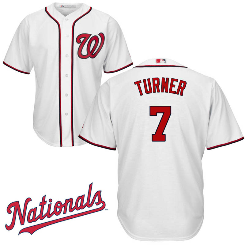 YOUTH Trea Turner #7 Washington Nationals Home White Cool Base Jersey