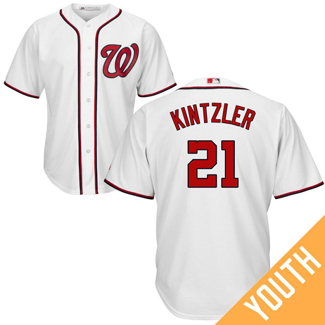 YOUTH Washington Nationals #21 Brandon Kintzler Home White Cool Base Jersey YOUTH Washington Nationals #21 Brandon Kintzler Home White Cool Base Jersey