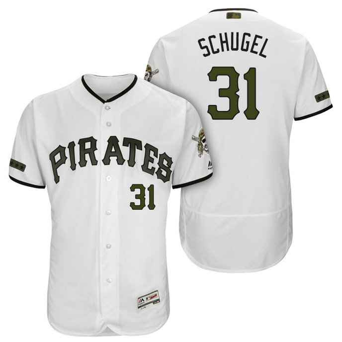 Pittsburgh Pirates #31 A.J. Schugel White 2018 Home Alternate Authentic Collection Flex Base Jersey