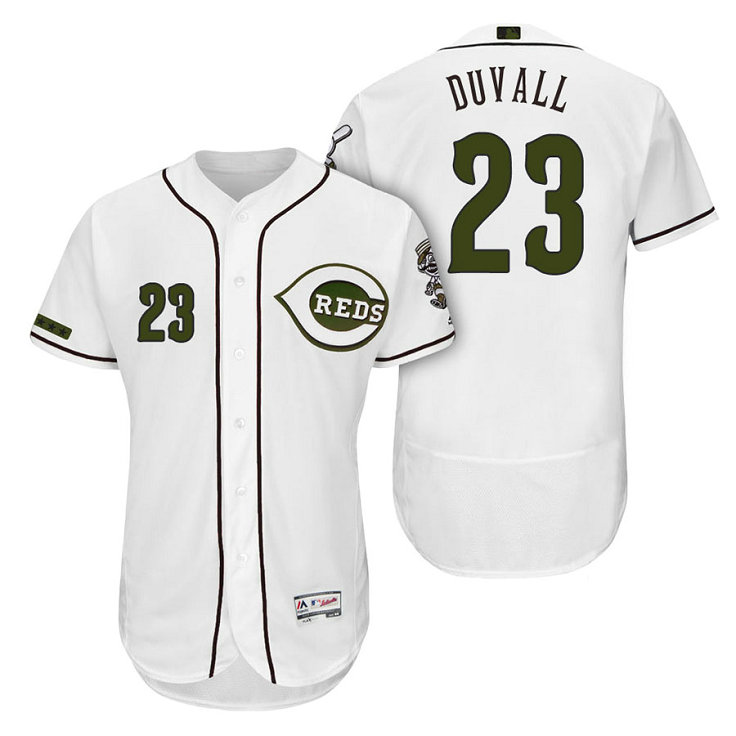 Cincinnati Reds #23 Adam Duvall White Alternate 2018 Authentic Collection Player Flex Base Jersey