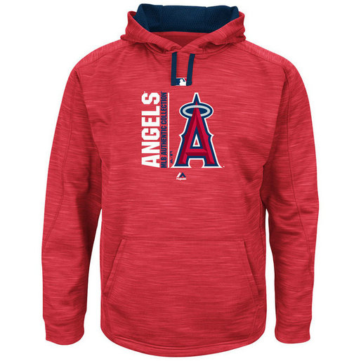 Angels Authentic Collection Team Icon Streak Fleece Red Pullover Hoodie