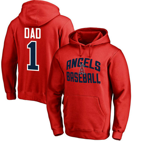 Los Angeles Angels Father's Day Red #1 Dad Player Pullover Hoodie
