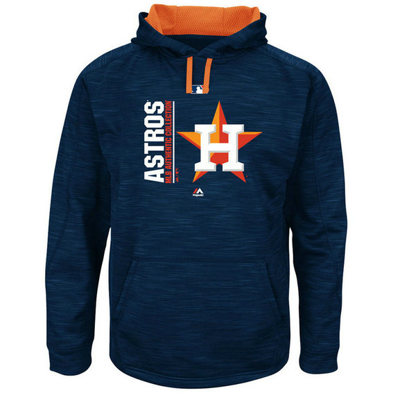 Astros Authentic Collection Team Icon Streak Fleece Navy Pullover Hoodie
