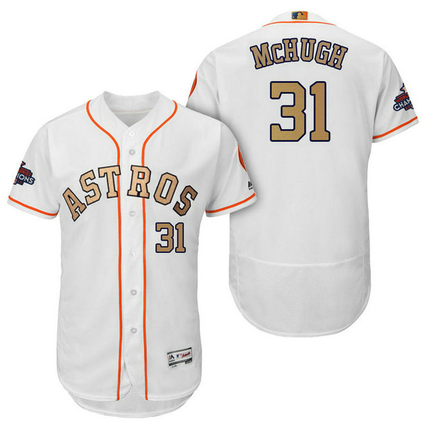 Houston Astros #31 Collin McHugh White Flex Base Jersey 2018 Gold Program Houston Astros #31 Collin McHugh White Flex Base Jersey 2018 Gold Program