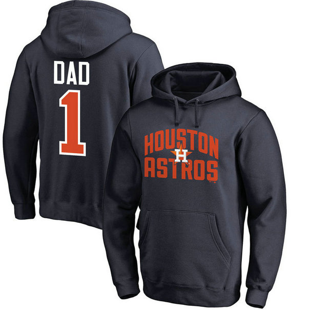 Houston Astros Father's Day Navy #1 Dad Player Pullover Hoodie